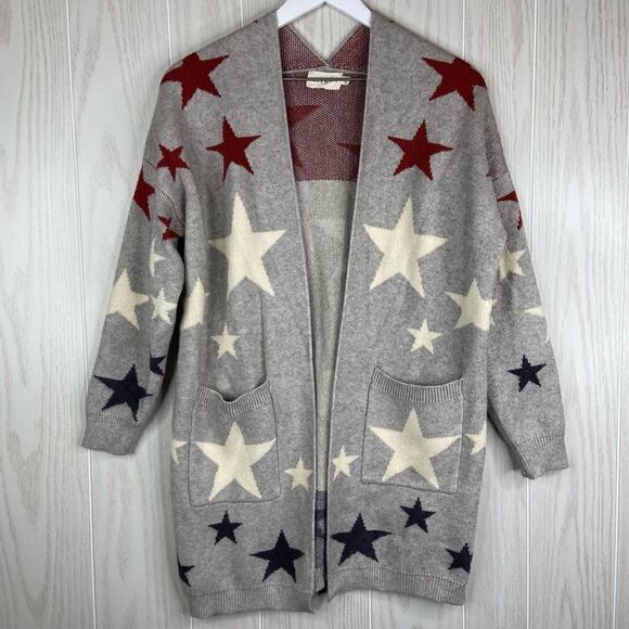 Dreamers Women's Multicolor Star Print Open Front Cardigan Sweater Size XS - Picture 1 of 5